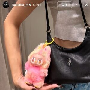 [NEW] POP MART Labubu Big into Energy Plush Pendant Keychain Loyalty Pink Yellow